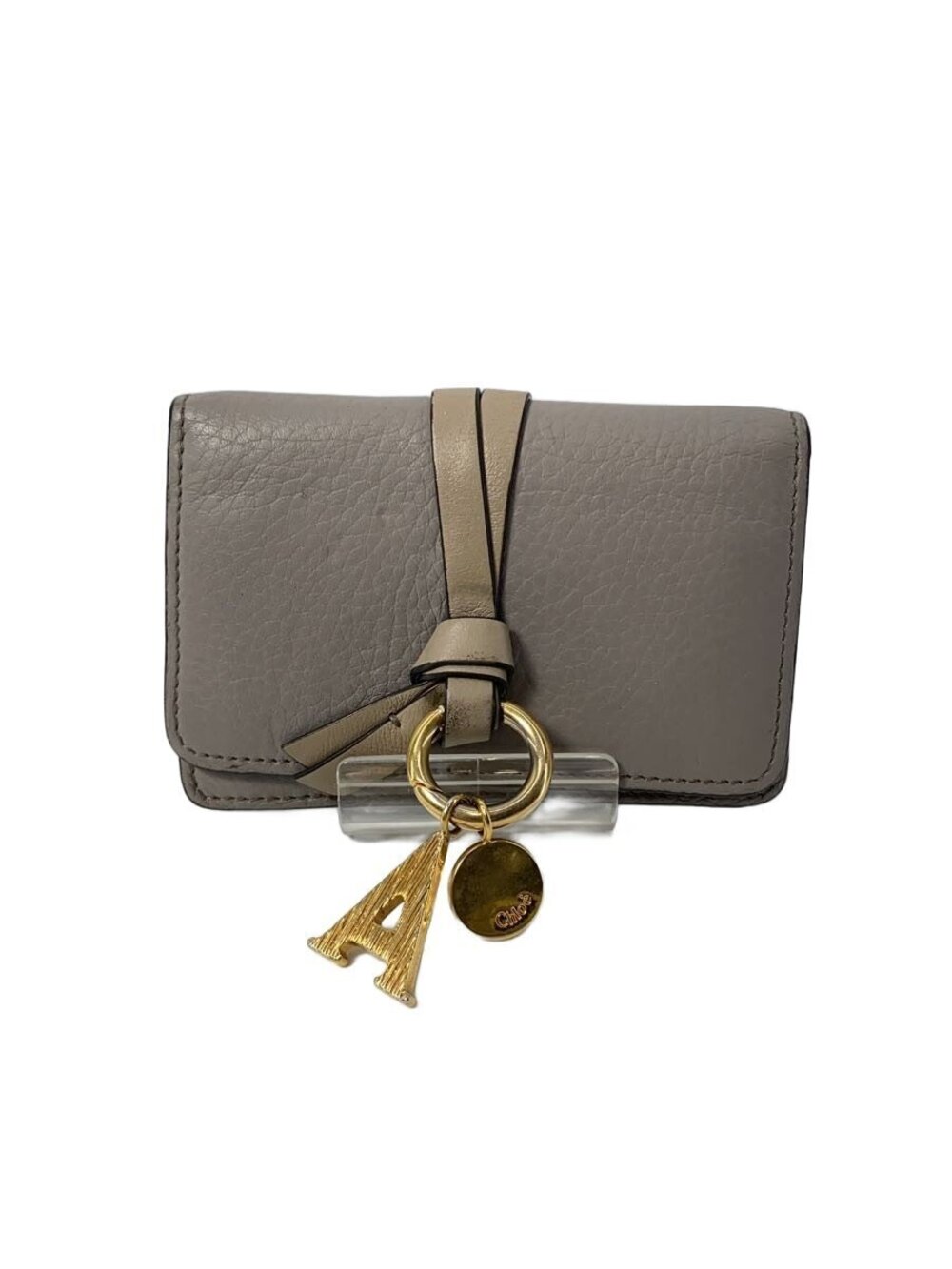Chloe Card Case Wallet Leather Gray